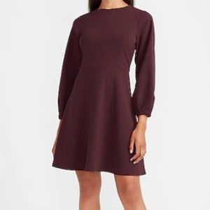 Balloon Sleeve Fit And Flare Dress